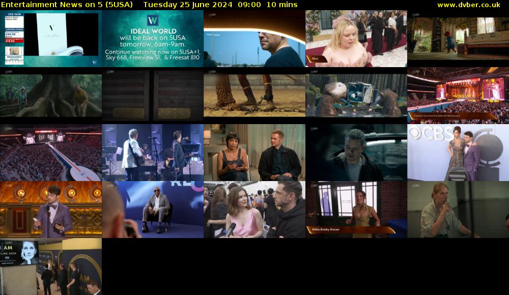 Entertainment News on 5 (5USA) Tuesday 25 June 2024 09:00 - 09:10