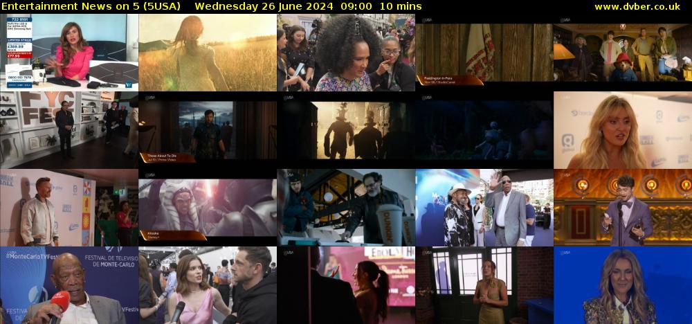 Entertainment News on 5 (5USA) Wednesday 26 June 2024 09:00 - 09:10