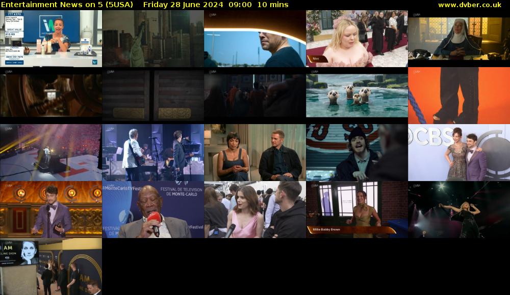 Entertainment News on 5 (5USA) Friday 28 June 2024 09:00 - 09:10