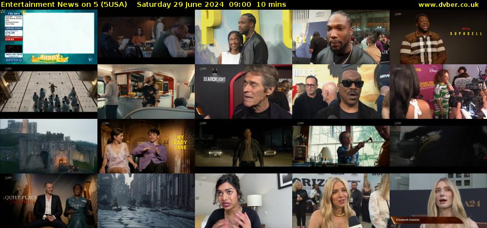 Entertainment News on 5 (5USA) Saturday 29 June 2024 09:00 - 09:10