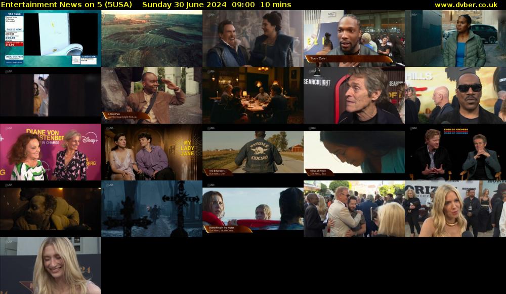 Entertainment News on 5 (5USA) Sunday 30 June 2024 09:00 - 09:10