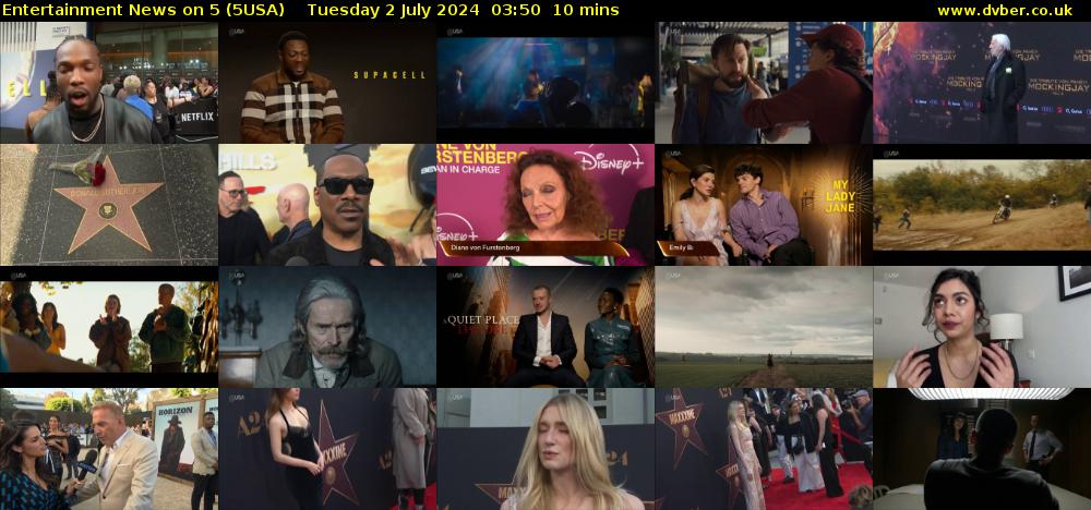 Entertainment News on 5 (5USA) Tuesday 2 July 2024 03:50 - 04:00