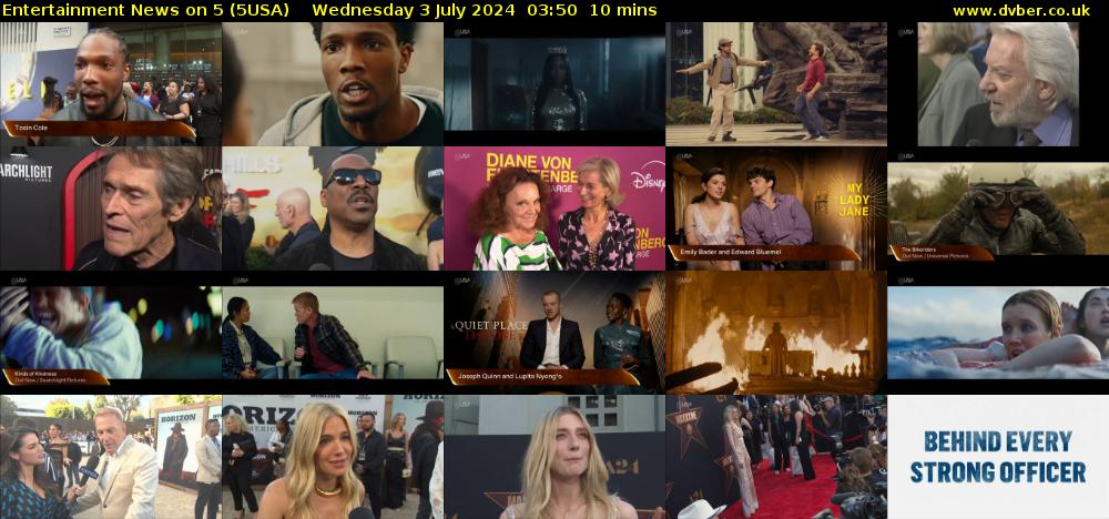 Entertainment News on 5 (5USA) Wednesday 3 July 2024 03:50 - 04:00