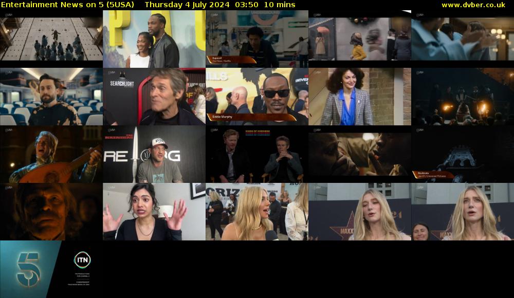 Entertainment News on 5 (5USA) Thursday 4 July 2024 03:50 - 04:00