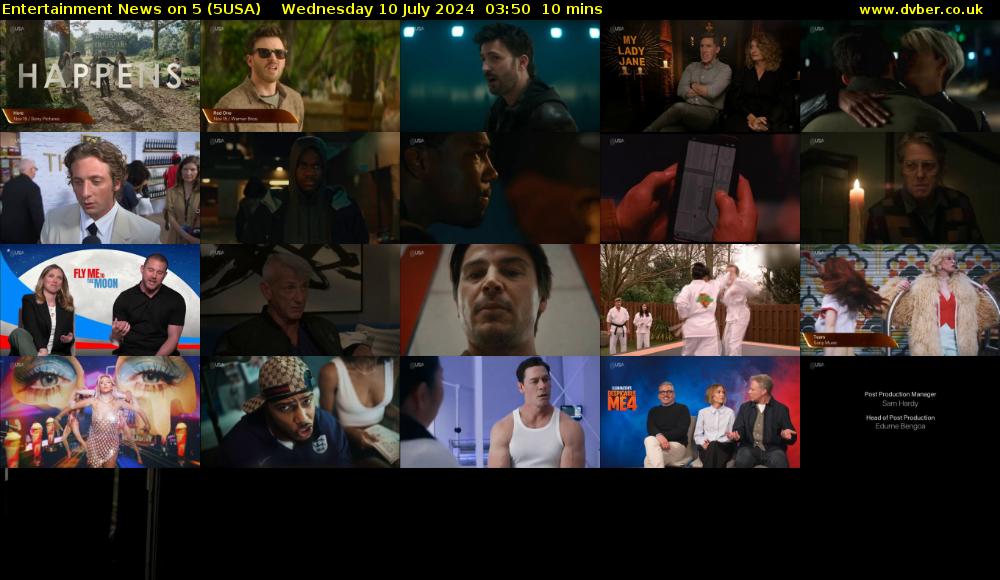 Entertainment News on 5 (5USA) Wednesday 10 July 2024 03:50 - 04:00