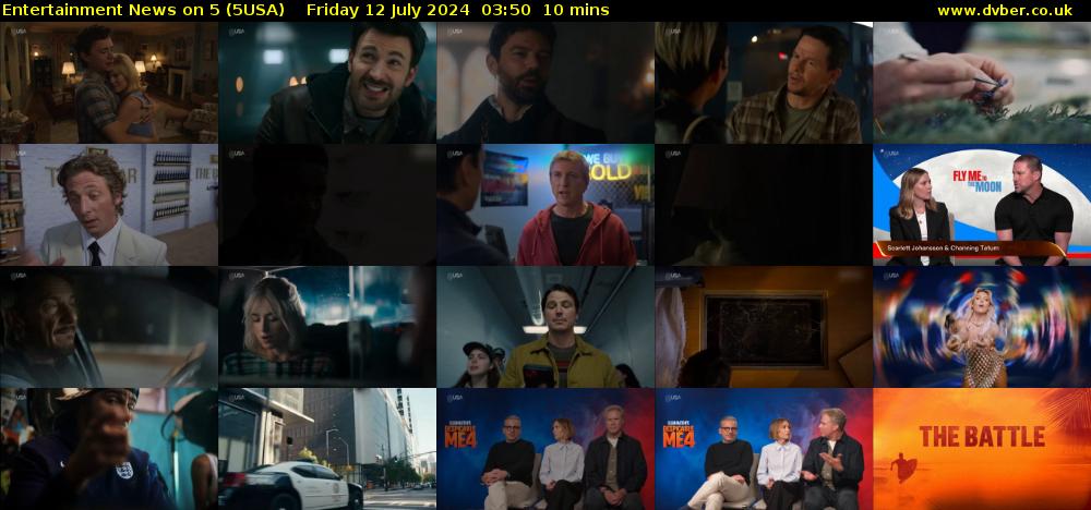 Entertainment News on 5 (5USA) Friday 12 July 2024 03:50 - 04:00