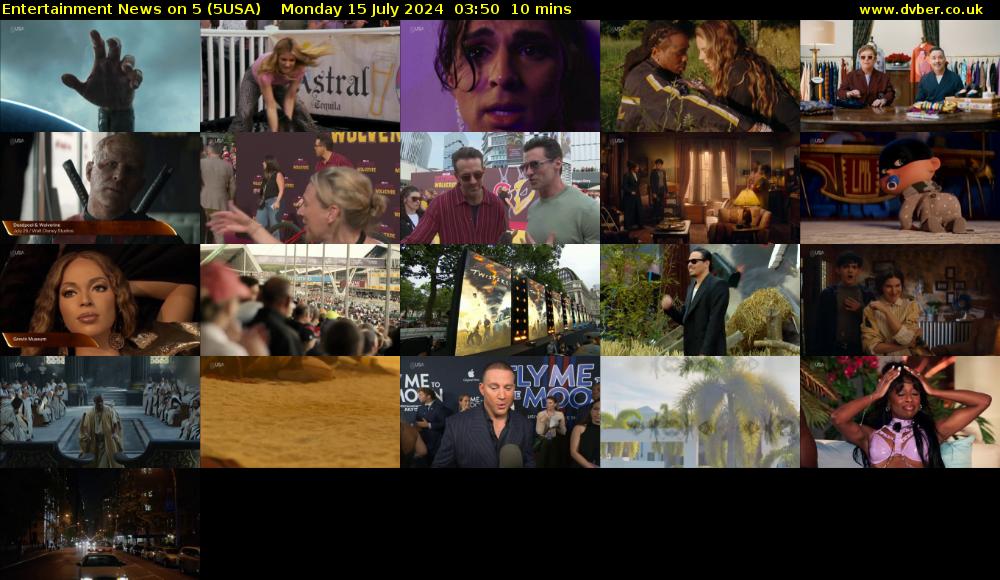 Entertainment News on 5 (5USA) Monday 15 July 2024 03:50 - 04:00