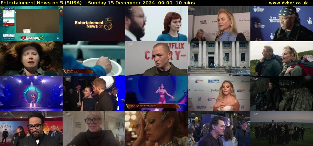 Entertainment News on 5 (5USA) Sunday 15 December 2024 09:00 - 09:10