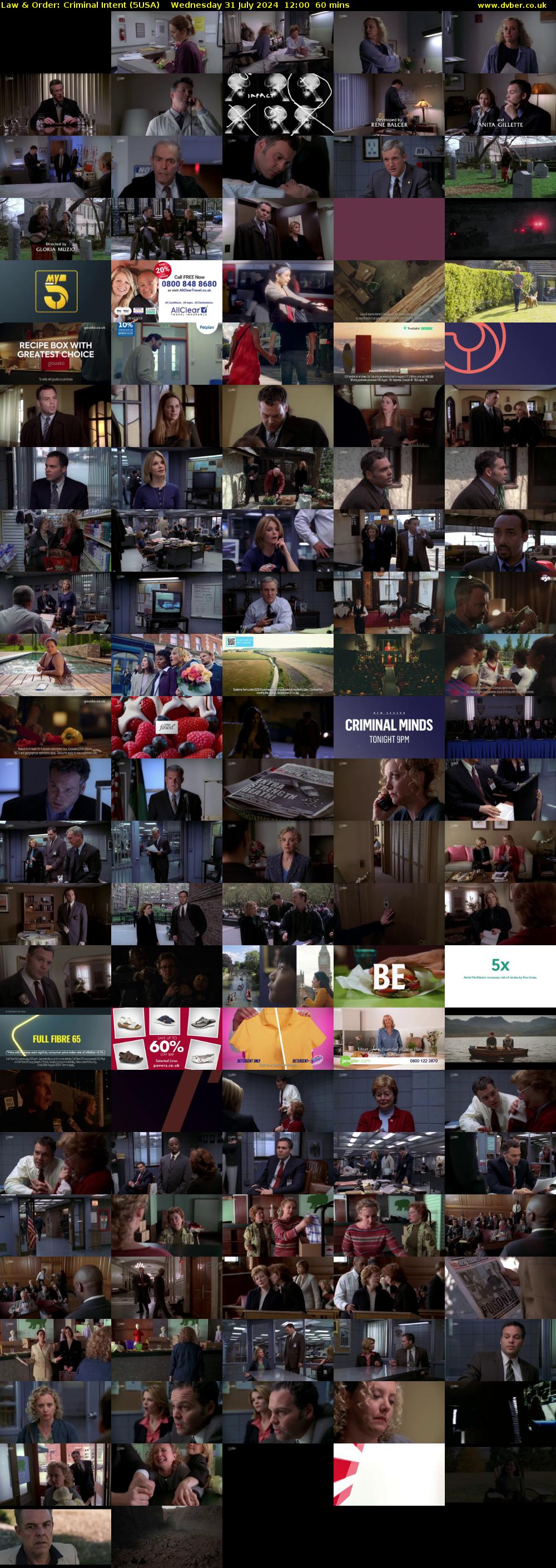 Law & Order: Criminal Intent (5USA) Wednesday 31 July 2024 12:00 - 13:00