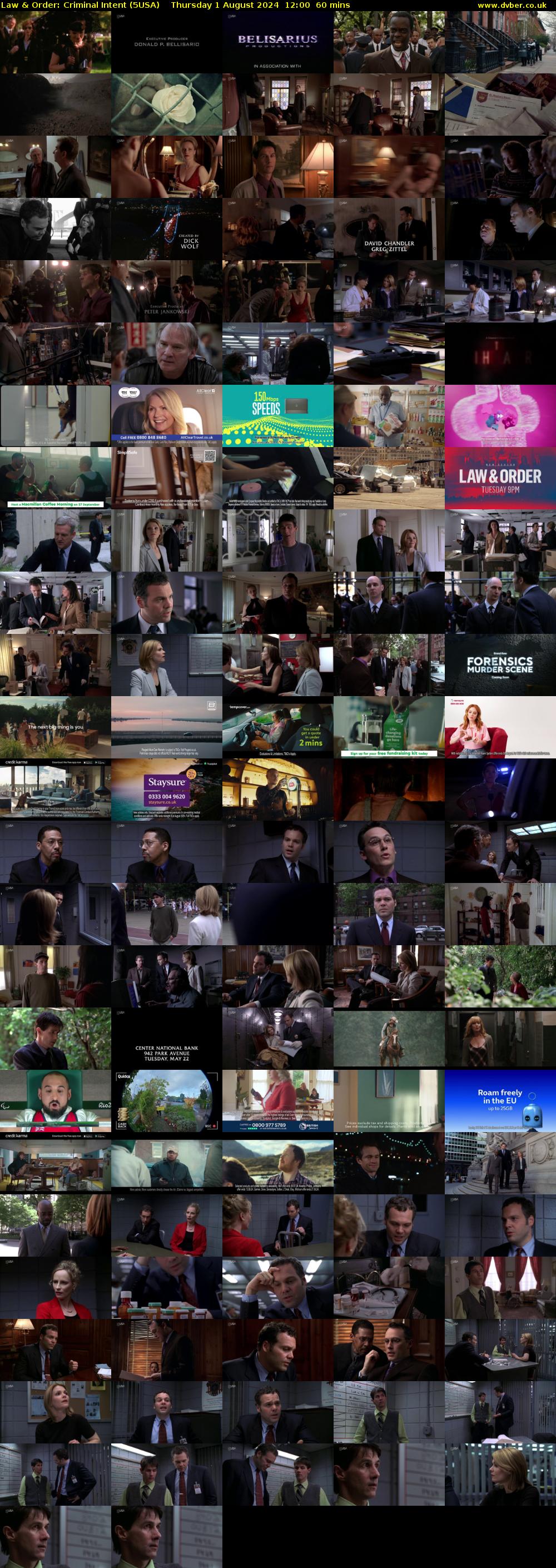 Law & Order: Criminal Intent (5USA) Thursday 1 August 2024 12:00 - 13:00