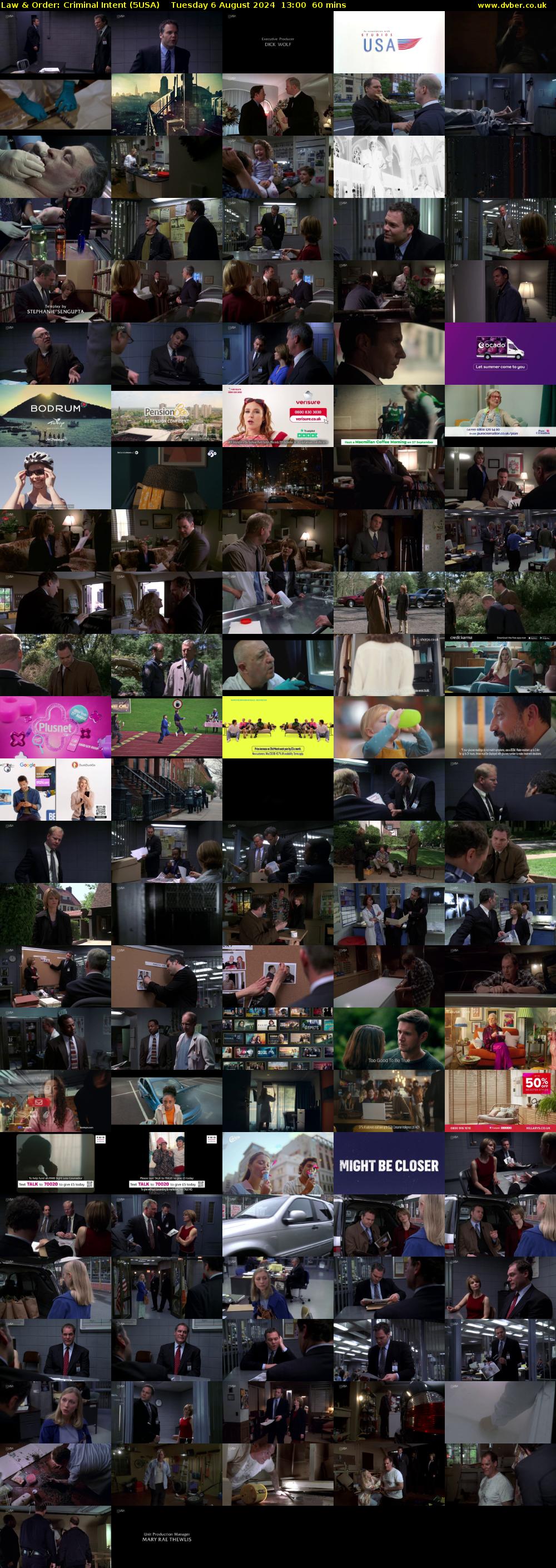 Law & Order: Criminal Intent (5USA) Tuesday 6 August 2024 13:00 - 14:00
