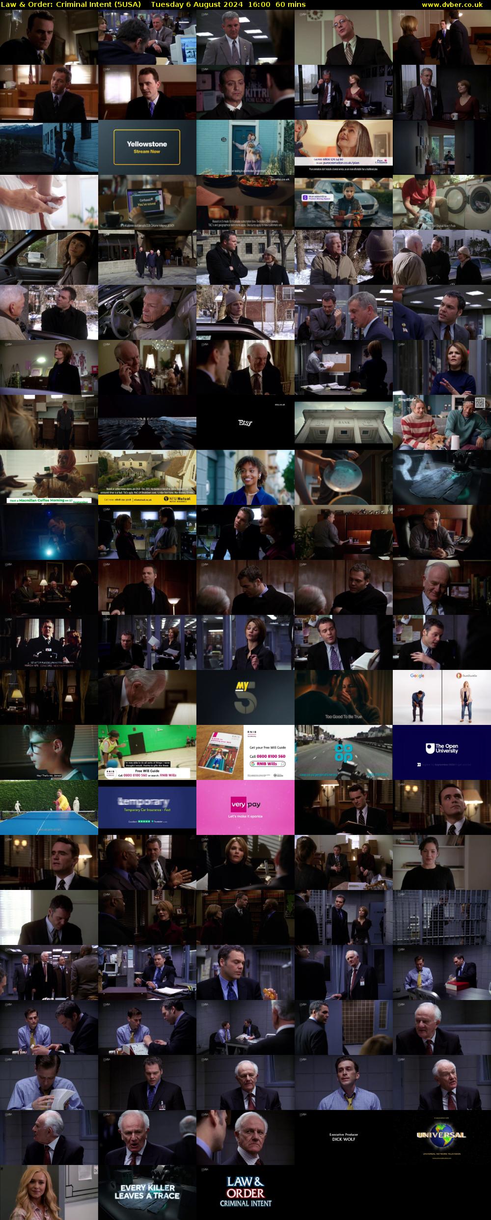 Law & Order: Criminal Intent (5USA) Tuesday 6 August 2024 16:00 - 17:00