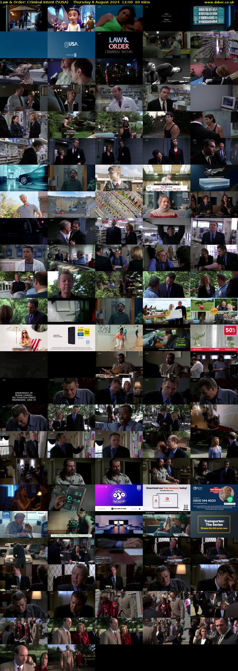 Law & Order: Criminal Intent (5USA) Thursday 8 August 2024 12:00 - 13:00