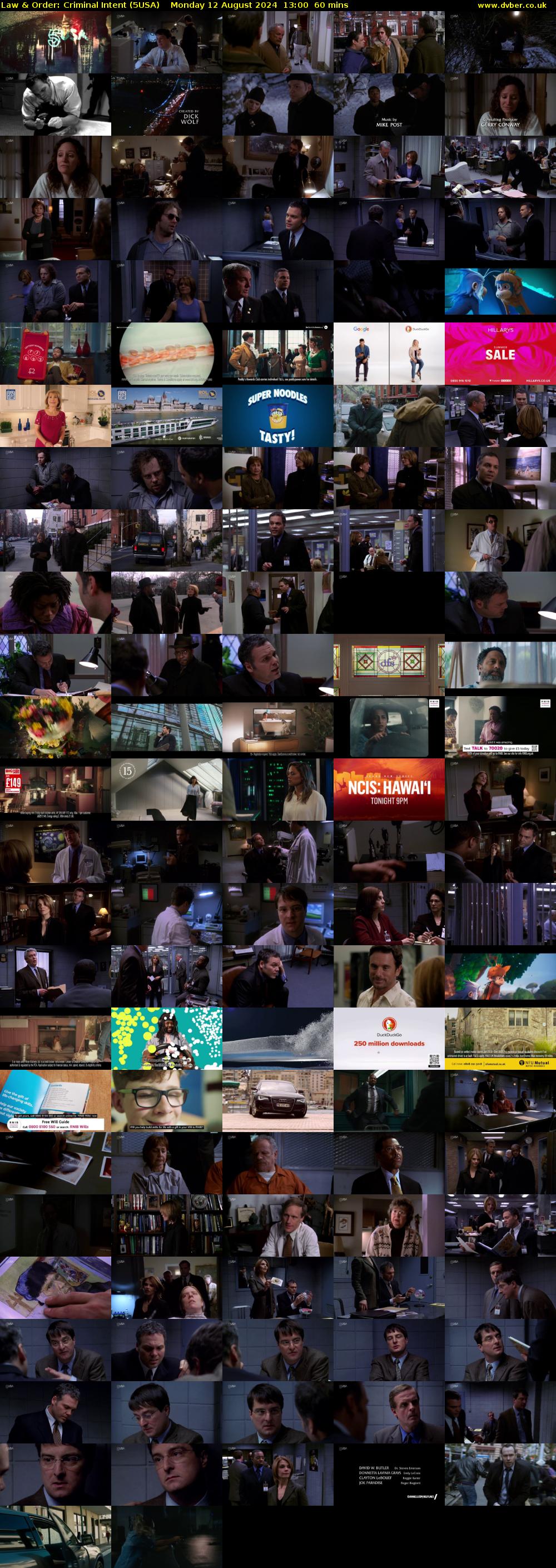 Law & Order: Criminal Intent (5USA) Monday 12 August 2024 13:00 - 14:00