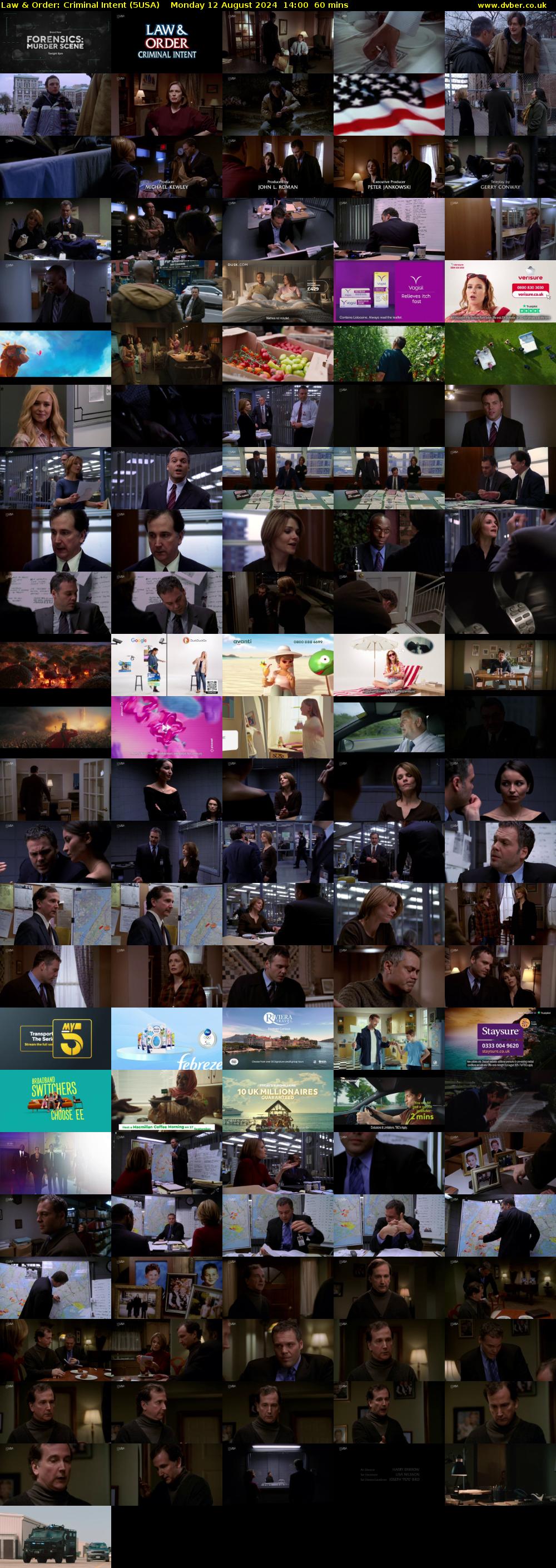 Law & Order: Criminal Intent (5USA) Monday 12 August 2024 14:00 - 15:00