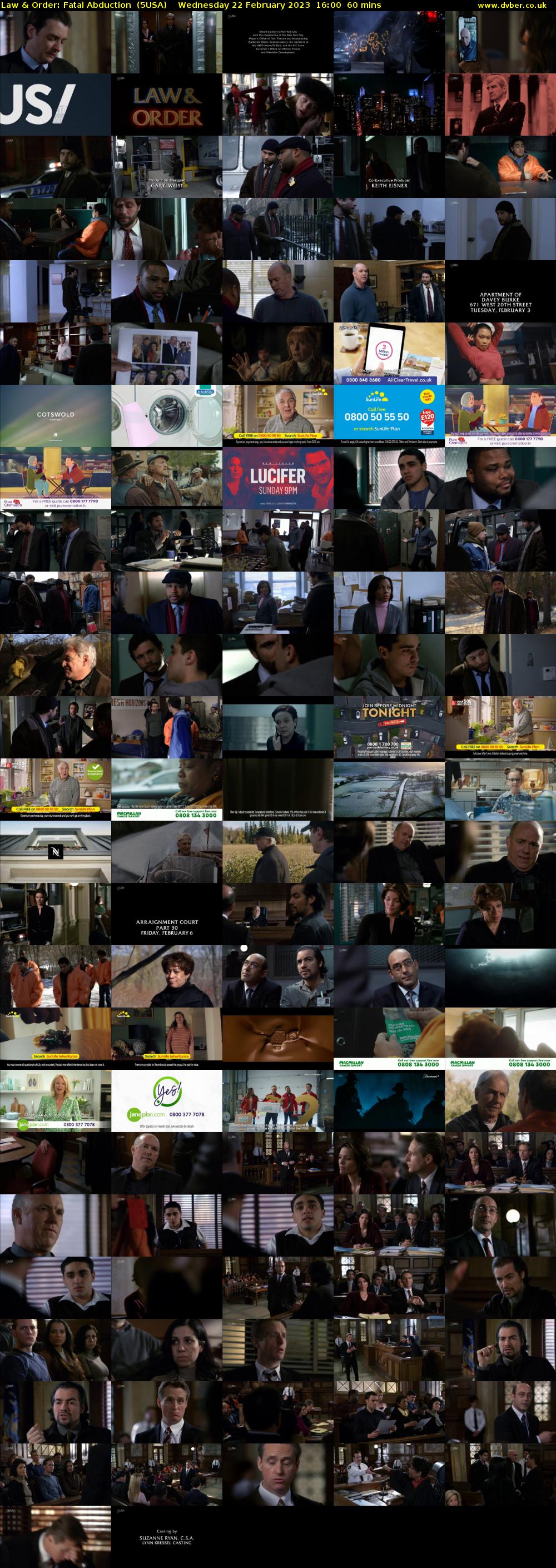 Law & Order: Fatal Abduction  (5USA) Wednesday 22 February 2023 16:00 - 17:00