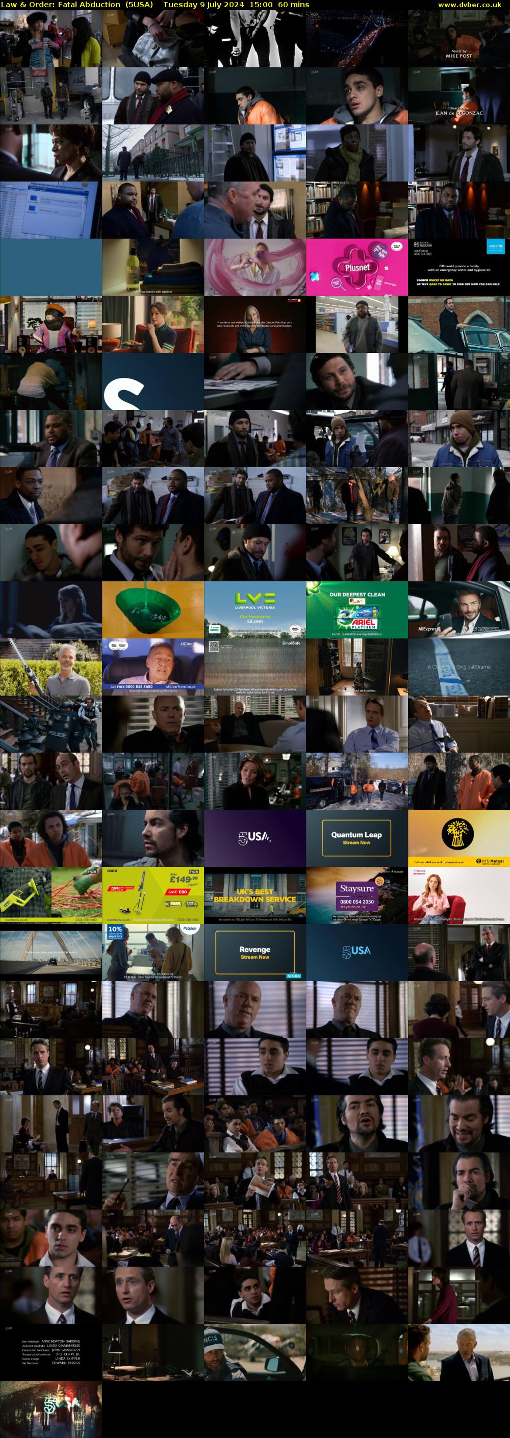 Law & Order: Fatal Abduction  (5USA) Tuesday 9 July 2024 15:00 - 16:00