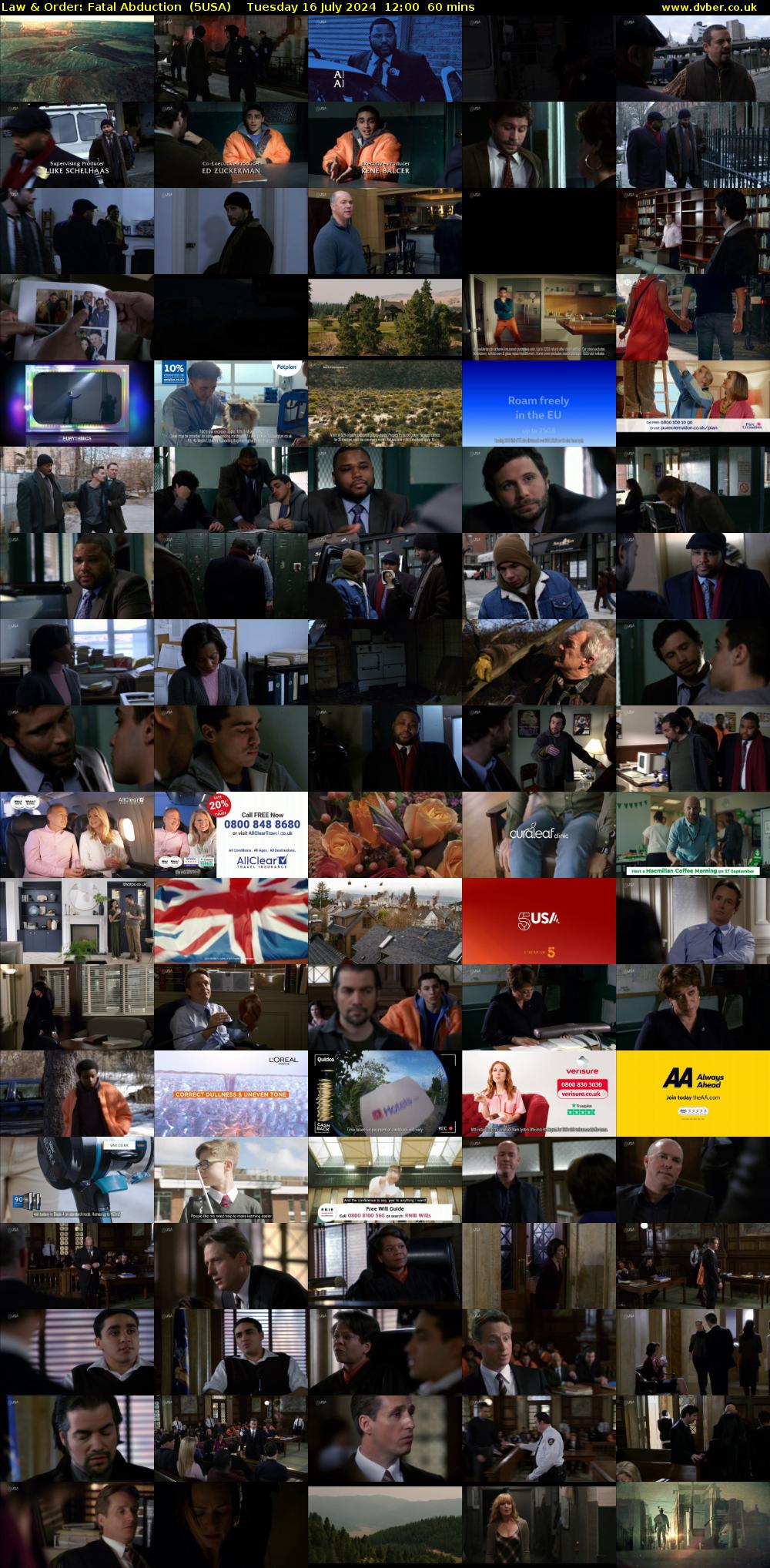 Law & Order: Fatal Abduction  (5USA) Tuesday 16 July 2024 12:00 - 13:00