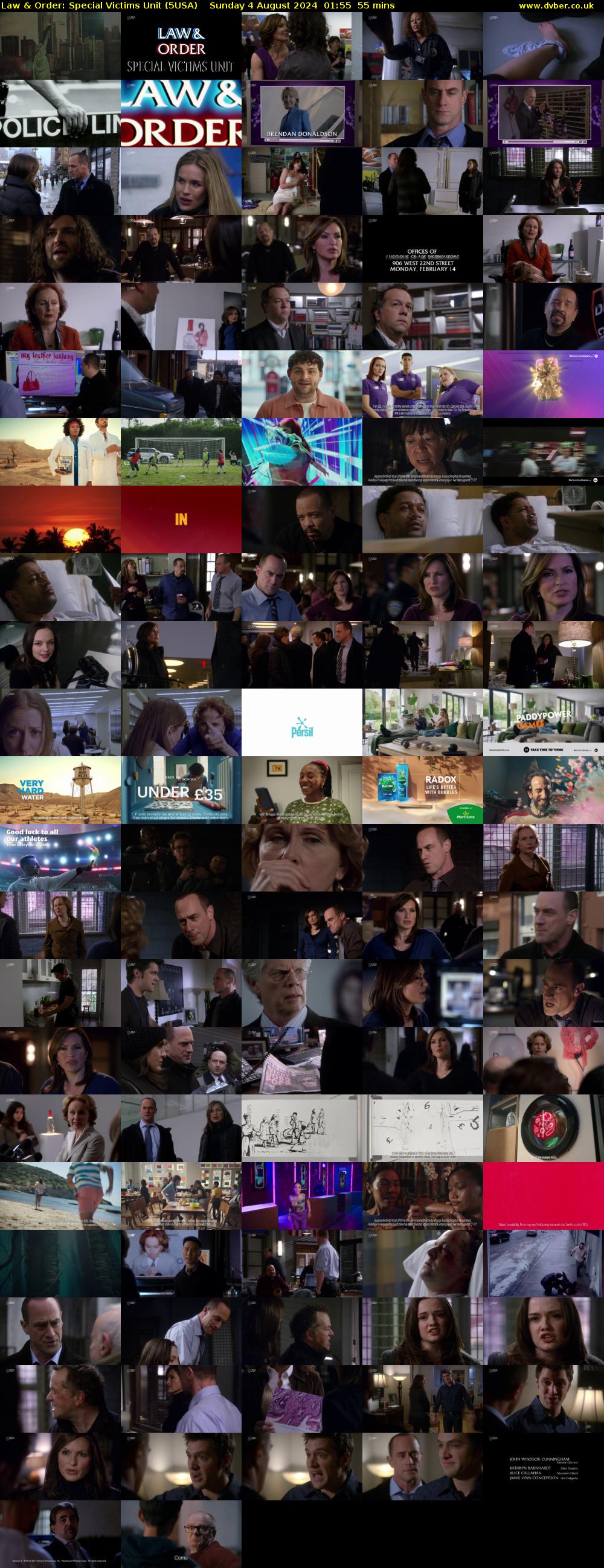 Law & Order: Special Victims Unit (5USA) Sunday 4 August 2024 01:55 - 02:50