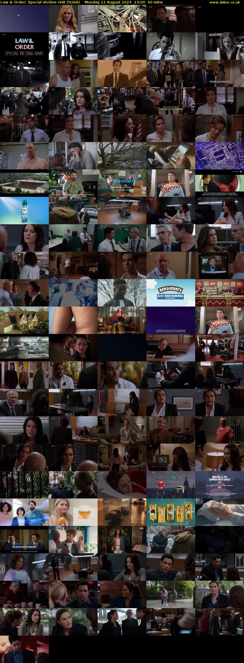 Law & Order: Special Victims Unit (5USA) Monday 12 August 2024 23:00 - 00:00