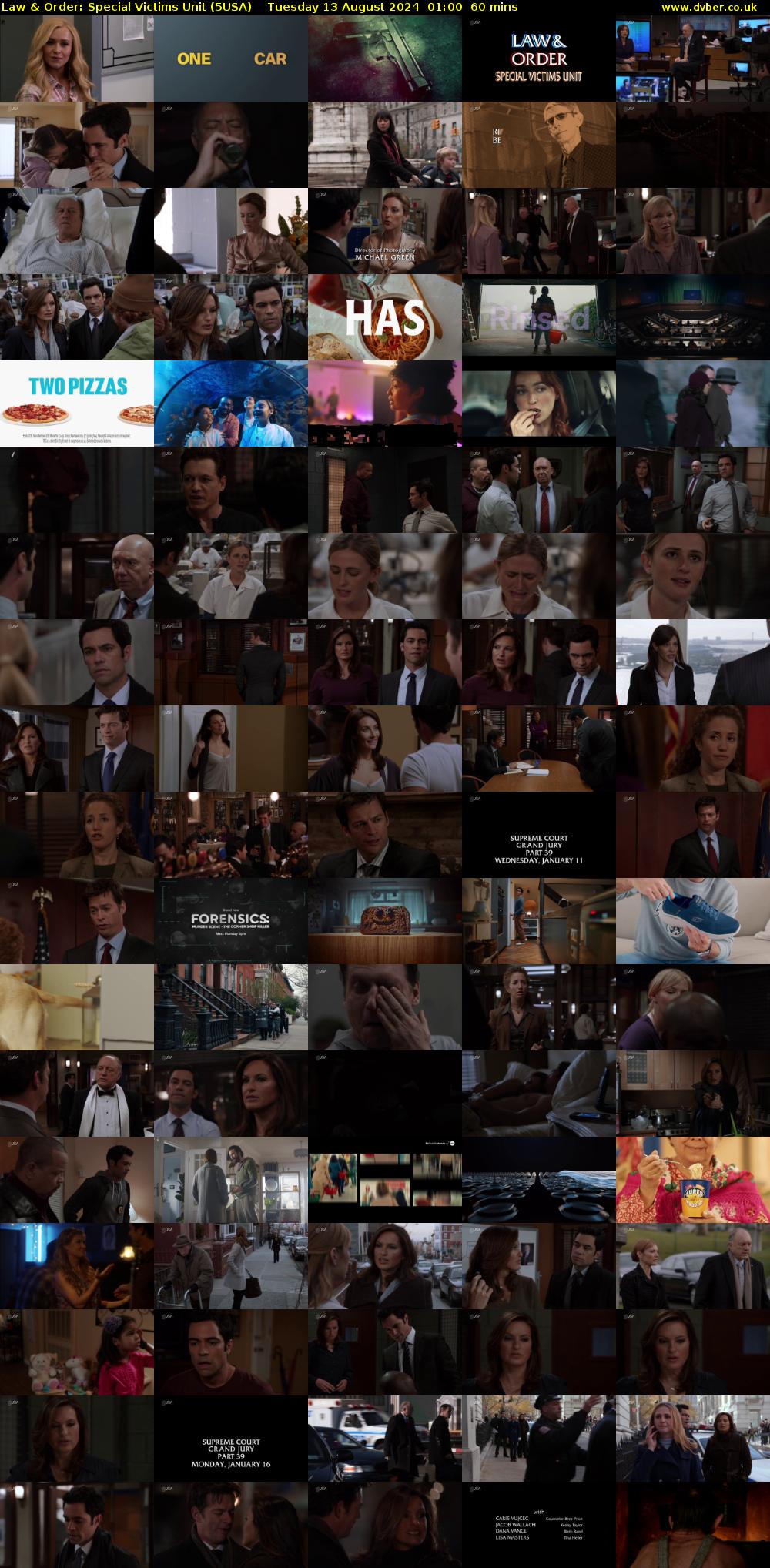 Law & Order: Special Victims Unit (5USA) Tuesday 13 August 2024 01:00 - 02:00