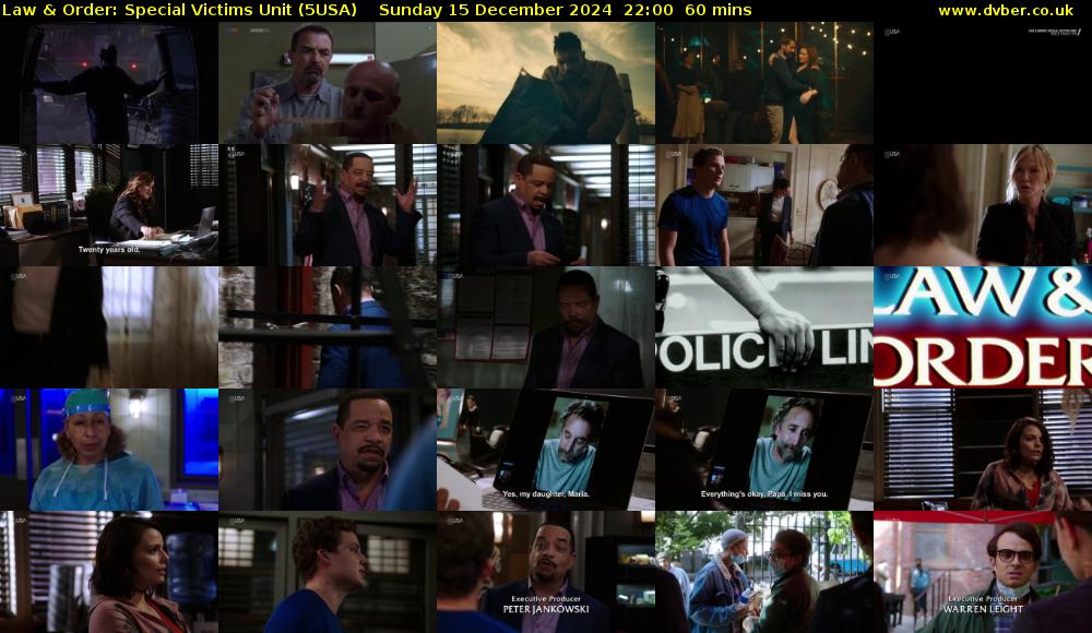 Law & Order: Special Victims Unit (5USA) Sunday 15 December 2024 22:00 - 23:00