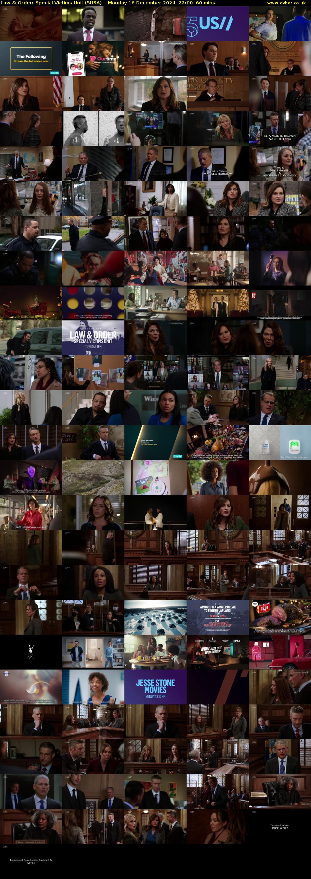 Law & Order: Special Victims Unit (5USA) Monday 16 December 2024 22:00 - 23:00