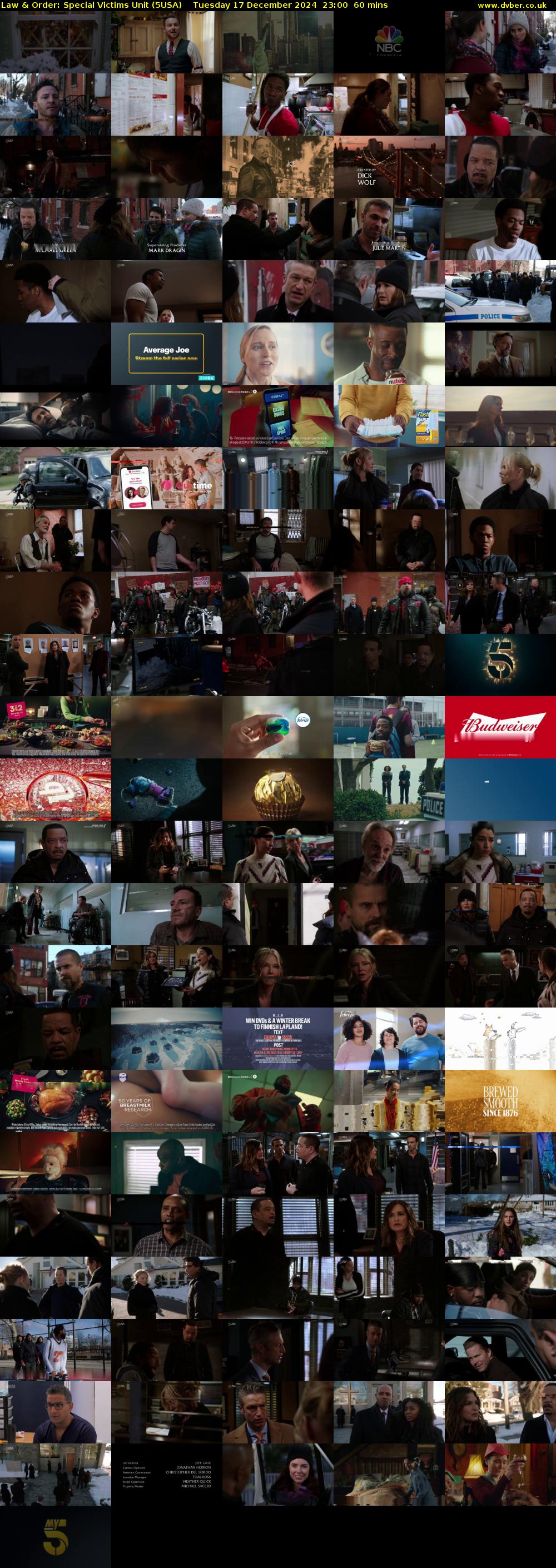 Law & Order: Special Victims Unit (5USA) Tuesday 17 December 2024 23:00 - 00:00