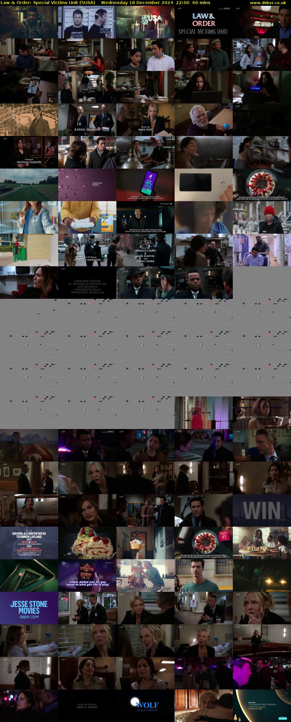 Law & Order: Special Victims Unit (5USA) Wednesday 18 December 2024 22:00 - 23:00