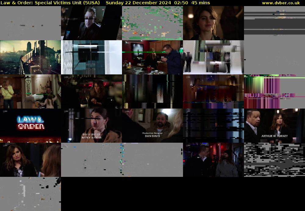 Law & Order: Special Victims Unit (5USA) Sunday 22 December 2024 02:50 - 03:35