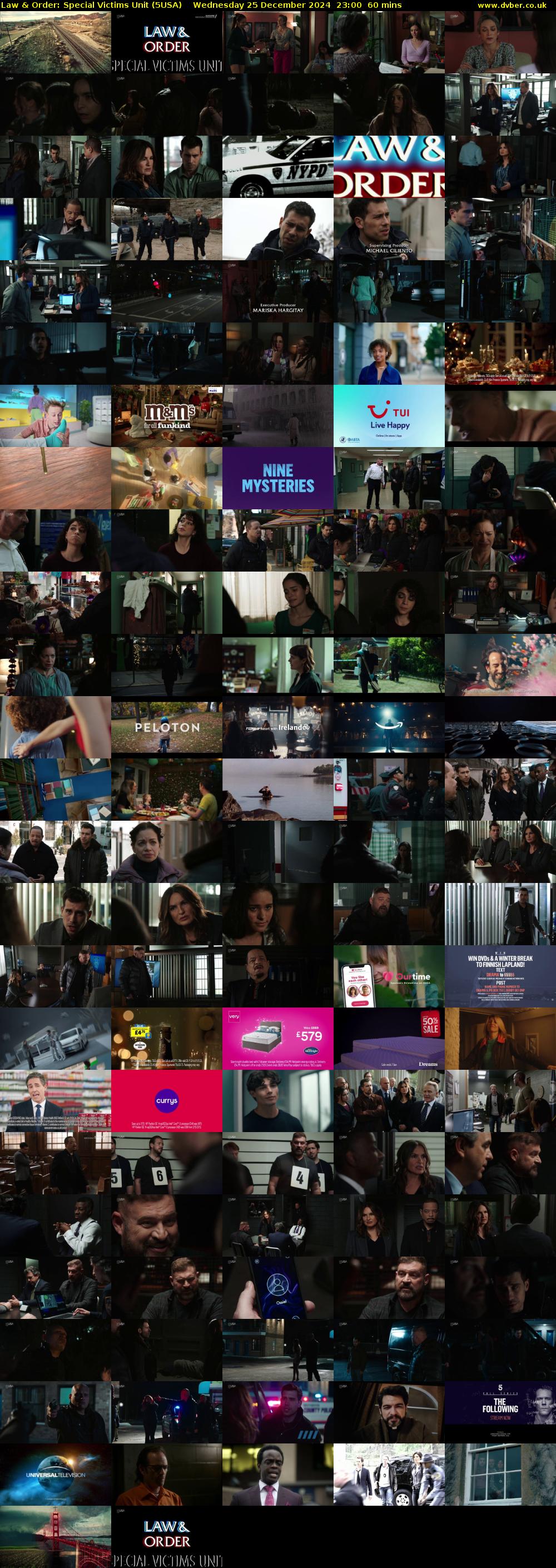 Law & Order: Special Victims Unit (5USA) Wednesday 25 December 2024 23:00 - 00:00
