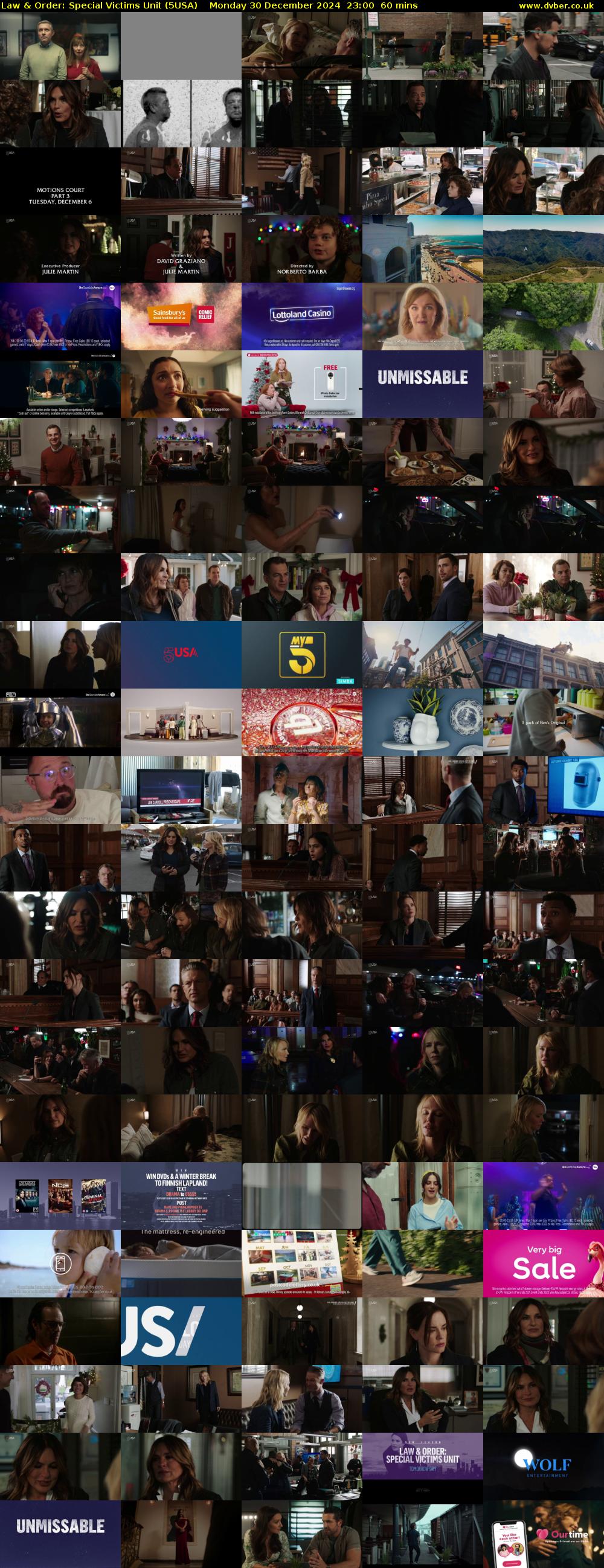 Law & Order: Special Victims Unit (5USA) Monday 30 December 2024 23:00 - 00:00