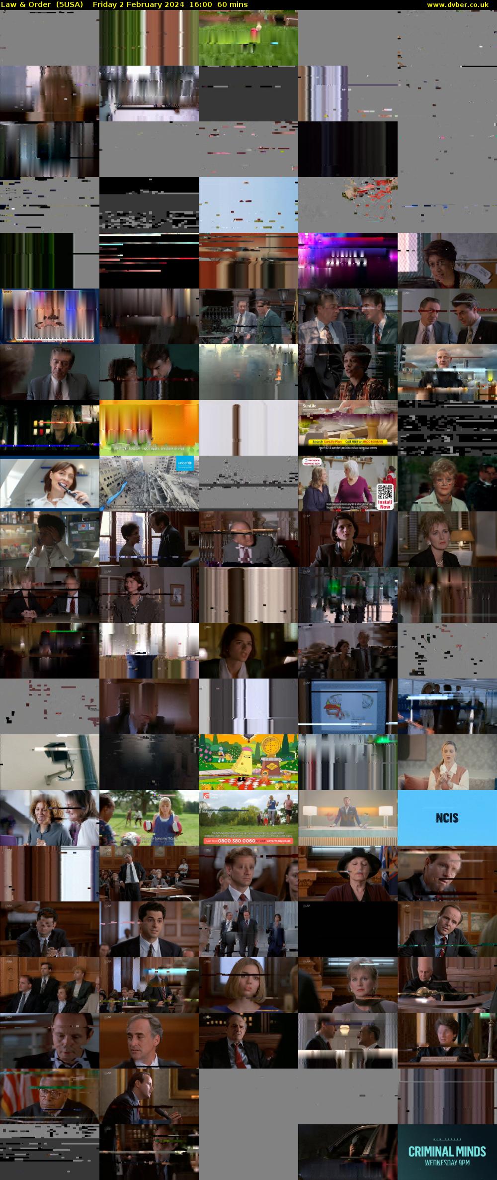 Law & Order  (5USA) Friday 2 February 2024 16:00 - 17:00