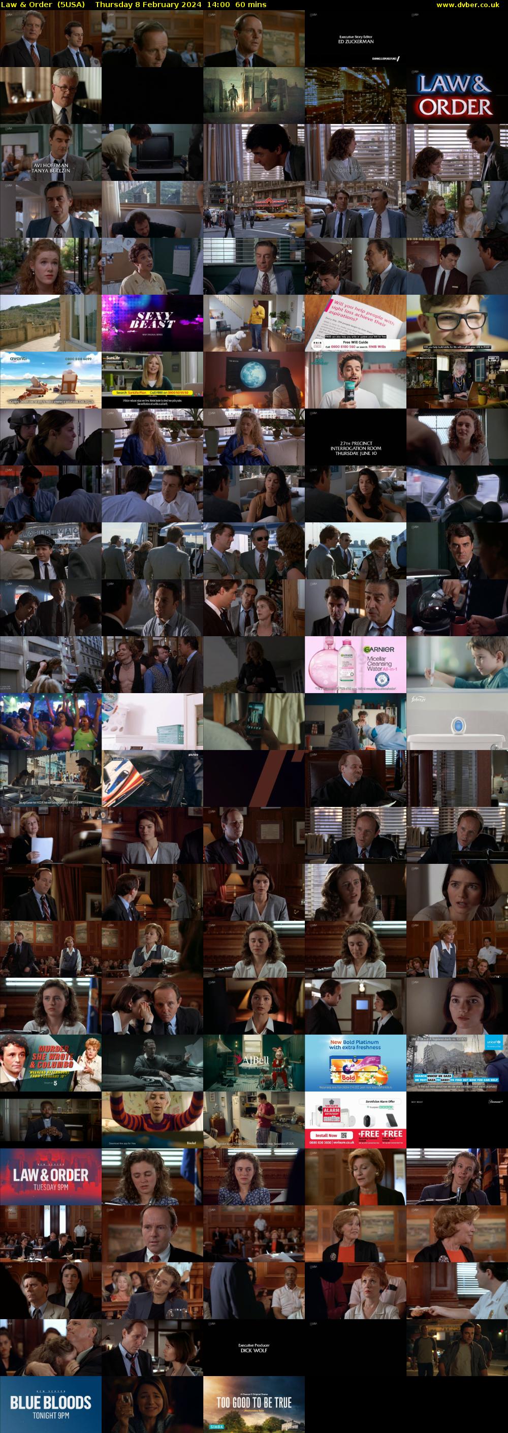 Law & Order  (5USA) Thursday 8 February 2024 14:00 - 15:00