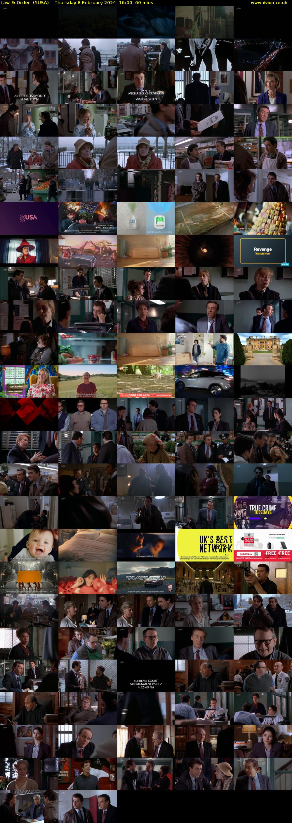 Law & Order  (5USA) Thursday 8 February 2024 16:00 - 17:00