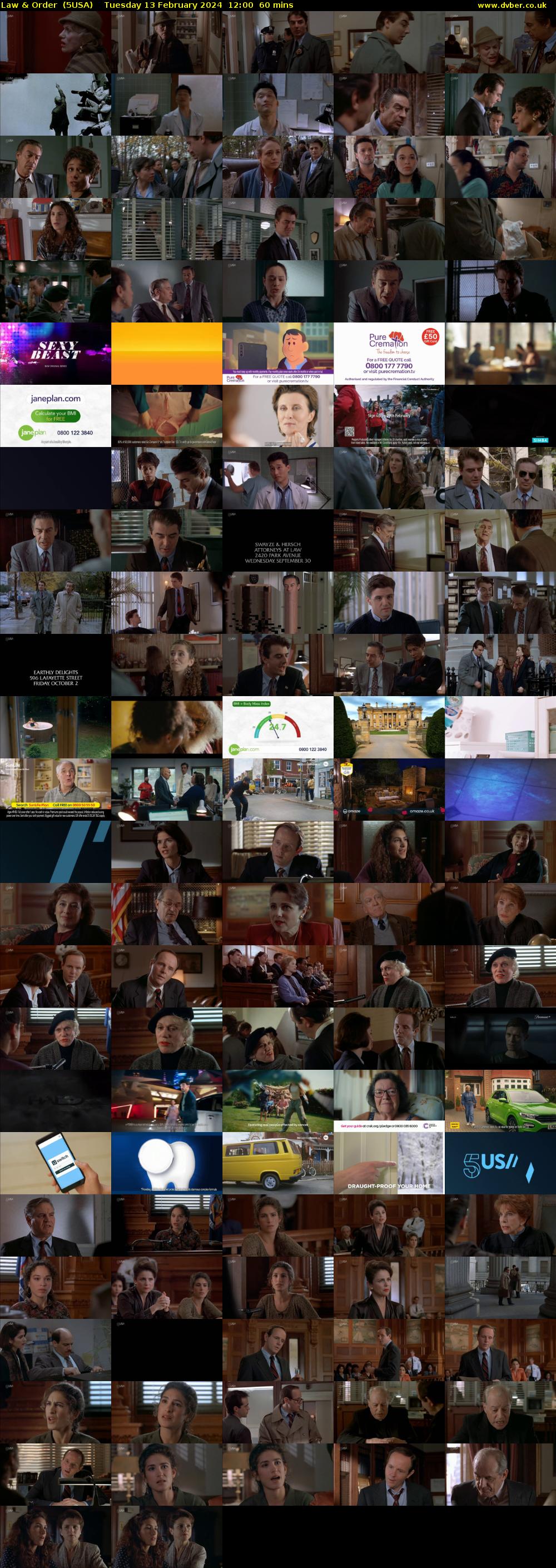 Law & Order  (5USA) Tuesday 13 February 2024 12:00 - 13:00