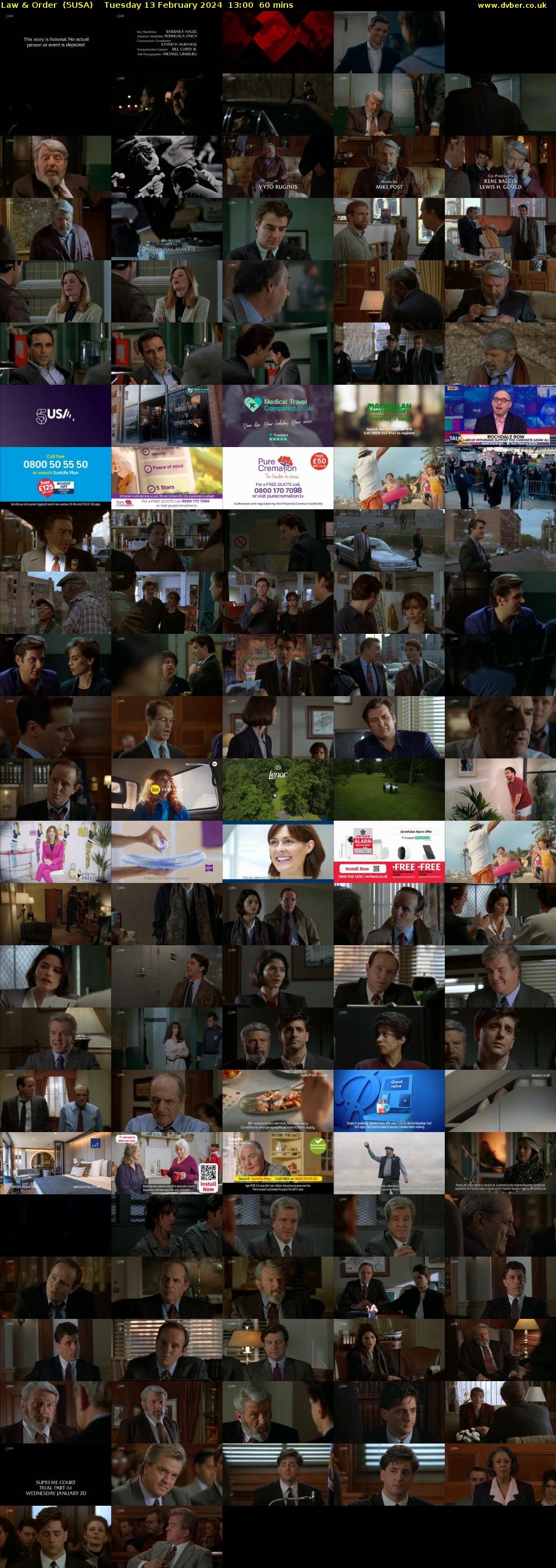 Law & Order  (5USA) Tuesday 13 February 2024 13:00 - 14:00