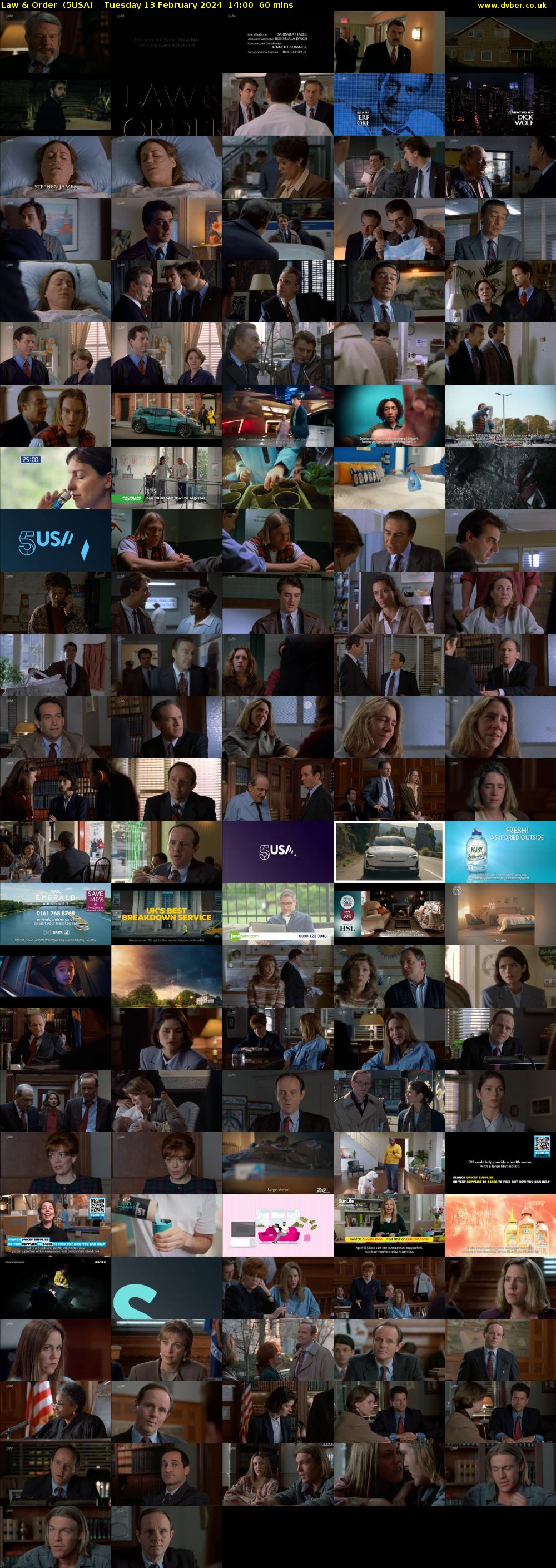 Law & Order  (5USA) Tuesday 13 February 2024 14:00 - 15:00