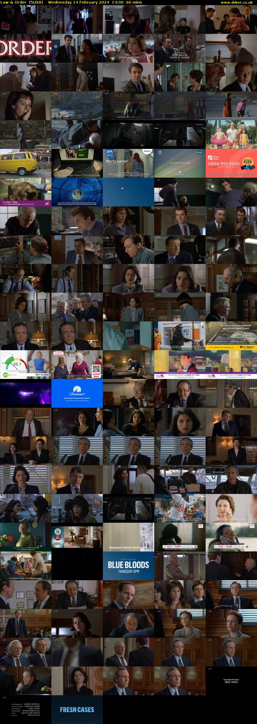 Law & Order  (5USA) Wednesday 14 February 2024 13:00 - 14:00