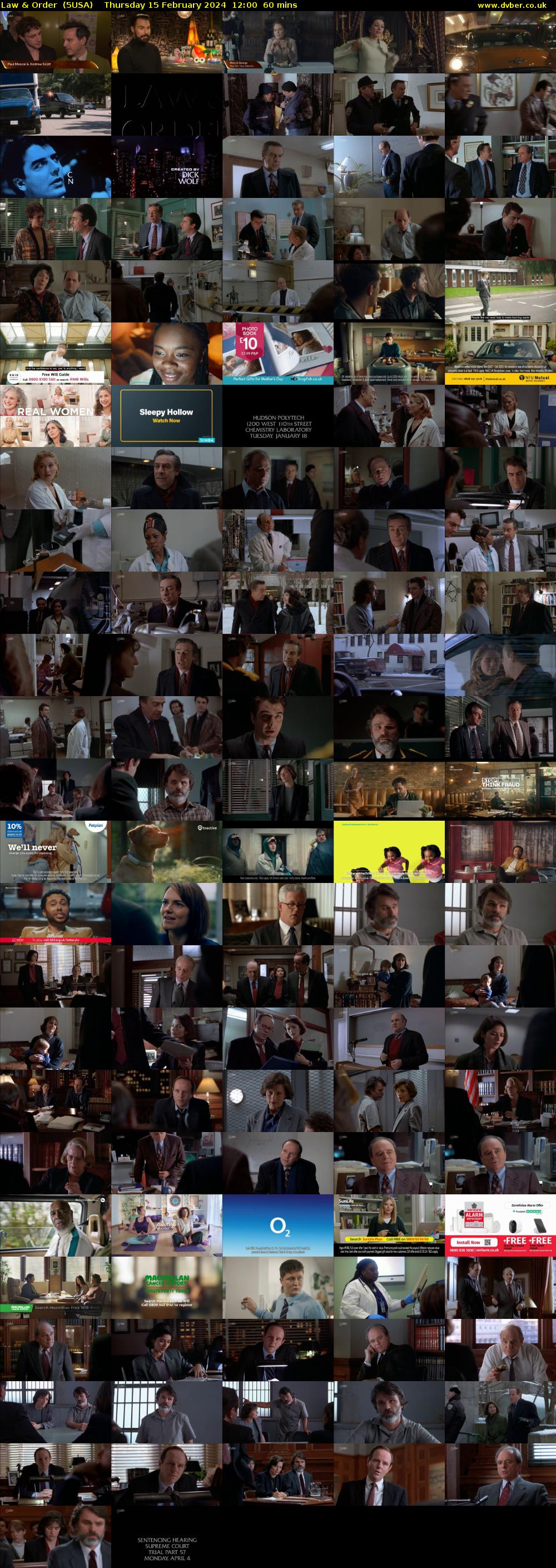 Law & Order  (5USA) Thursday 15 February 2024 12:00 - 13:00