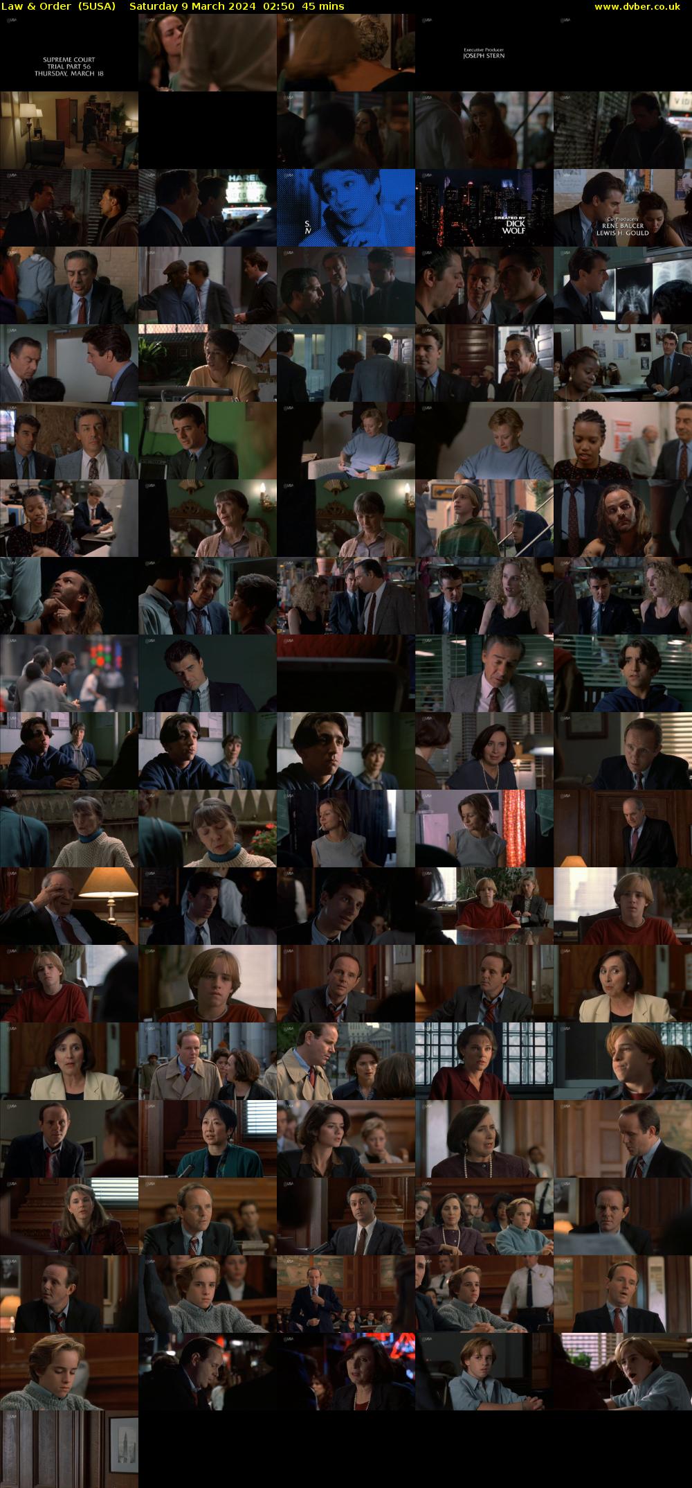 Law & Order  (5USA) Saturday 9 March 2024 02:50 - 03:35