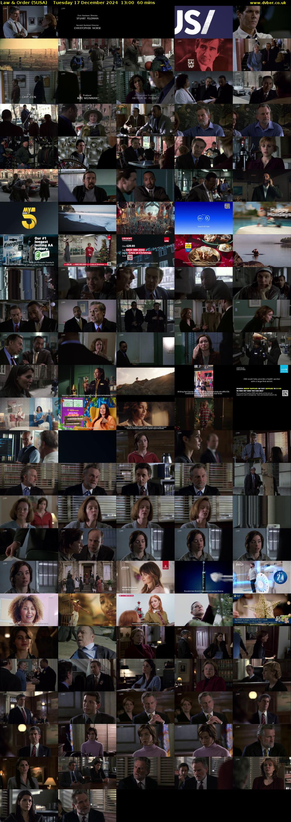 Law & Order (5USA) Tuesday 17 December 2024 13:00 - 14:00