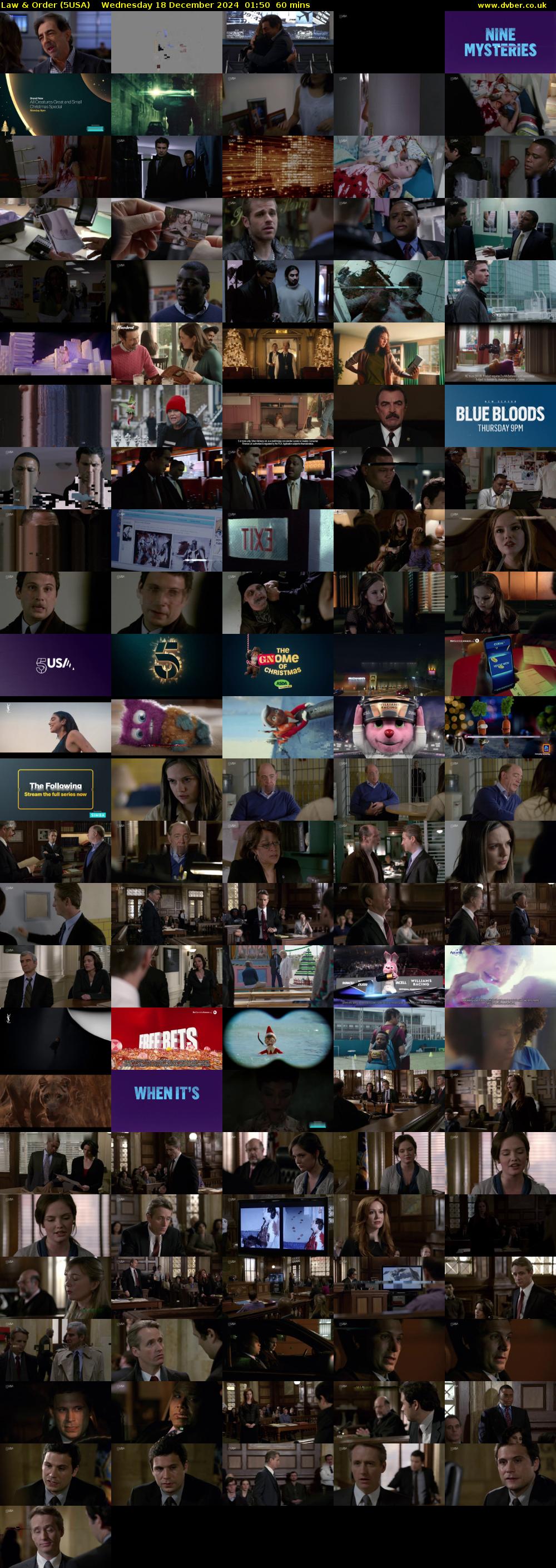 Law & Order (5USA) Wednesday 18 December 2024 01:50 - 02:50
