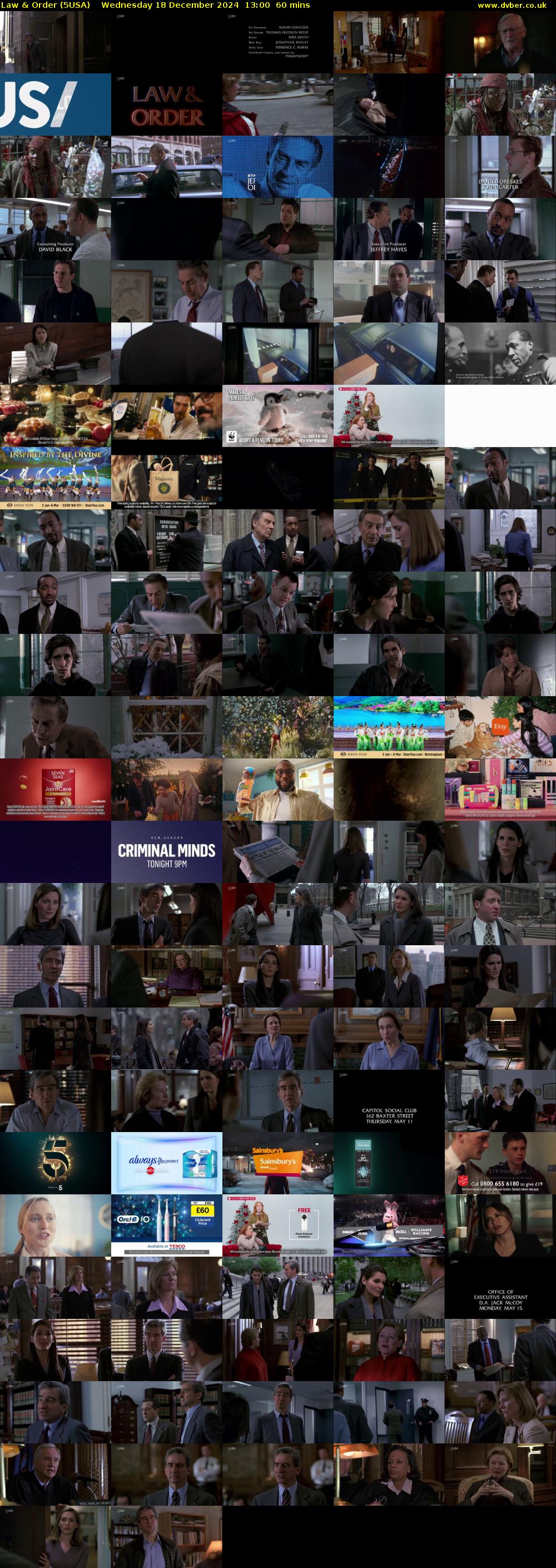 Law & Order (5USA) Wednesday 18 December 2024 13:00 - 14:00