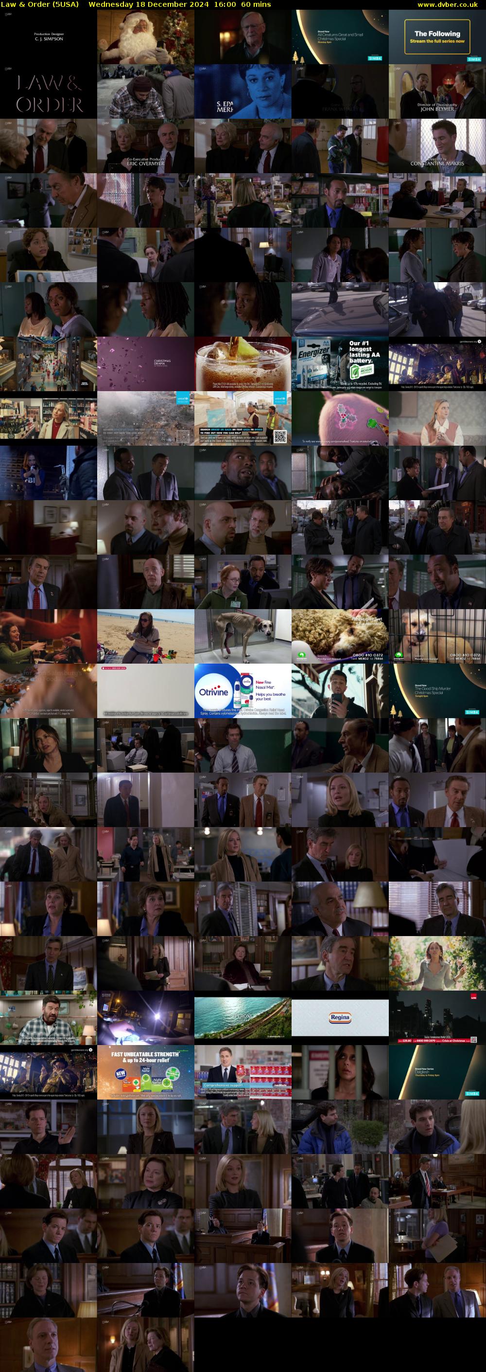 Law & Order (5USA) Wednesday 18 December 2024 16:00 - 17:00