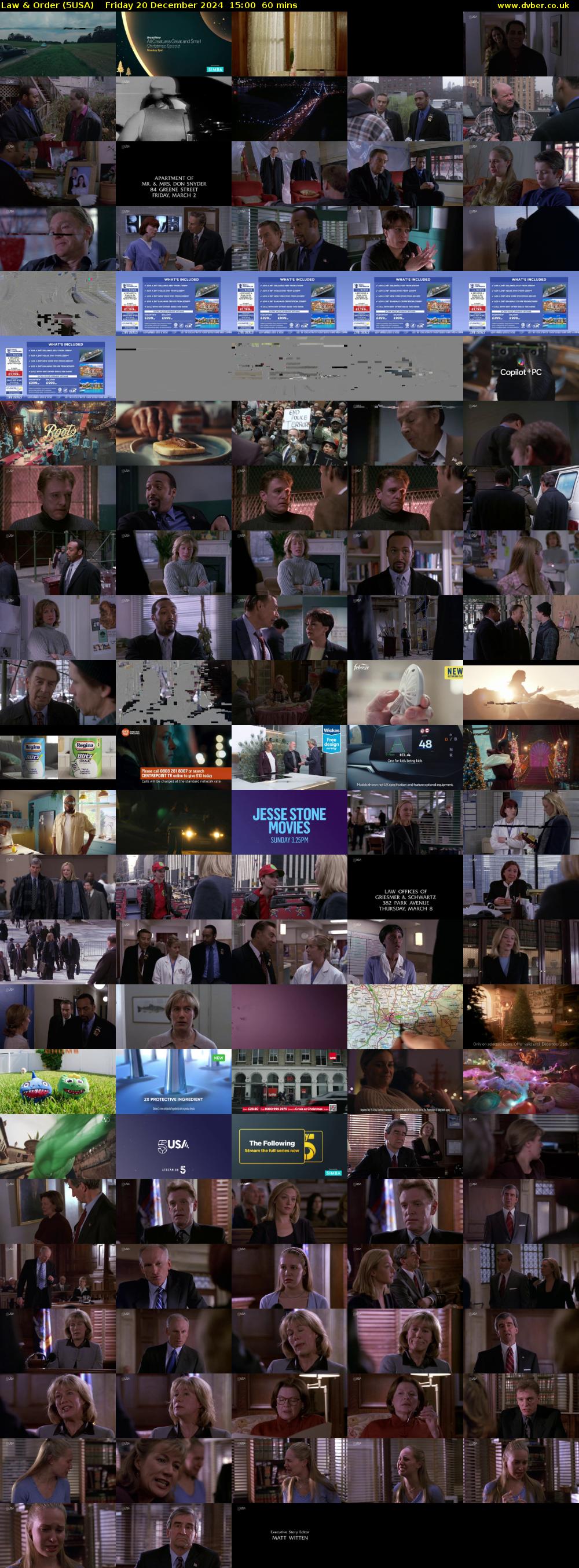 Law & Order (5USA) Friday 20 December 2024 15:00 - 16:00
