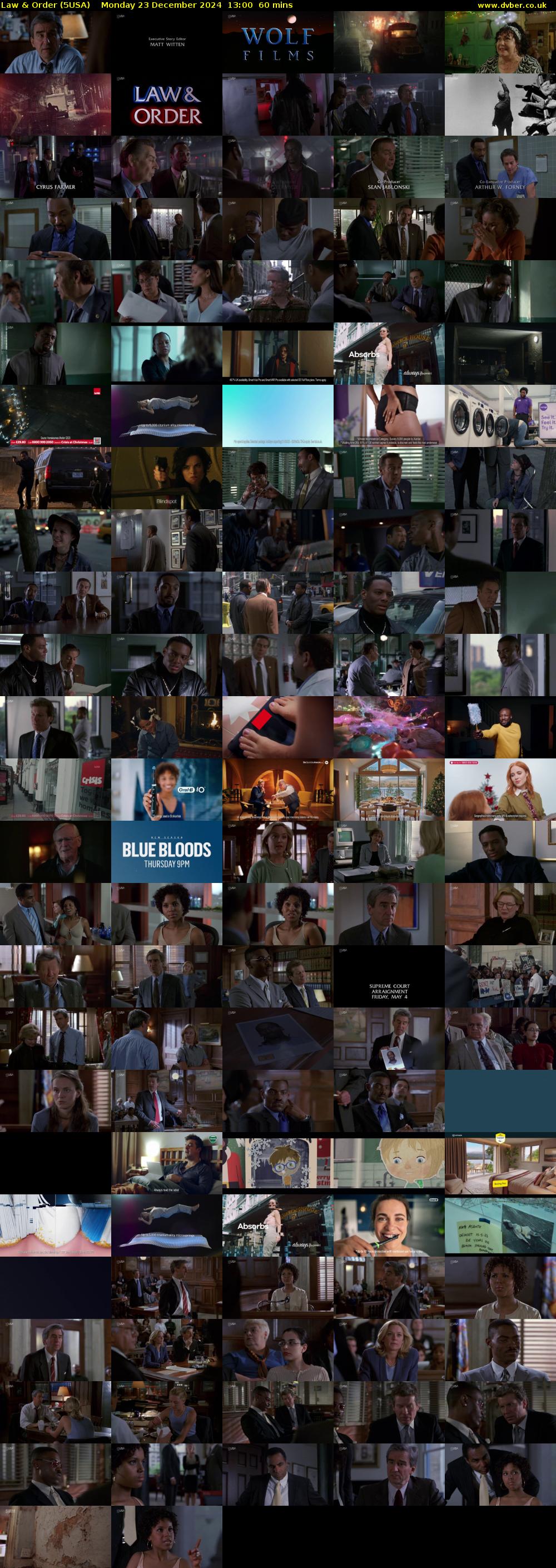 Law & Order (5USA) Monday 23 December 2024 13:00 - 14:00