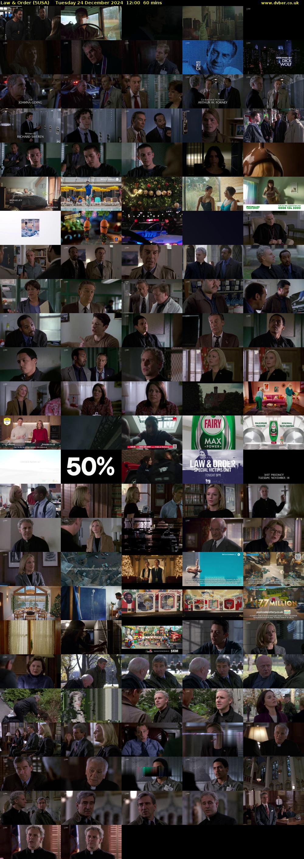 Law & Order (5USA) Tuesday 24 December 2024 12:00 - 13:00