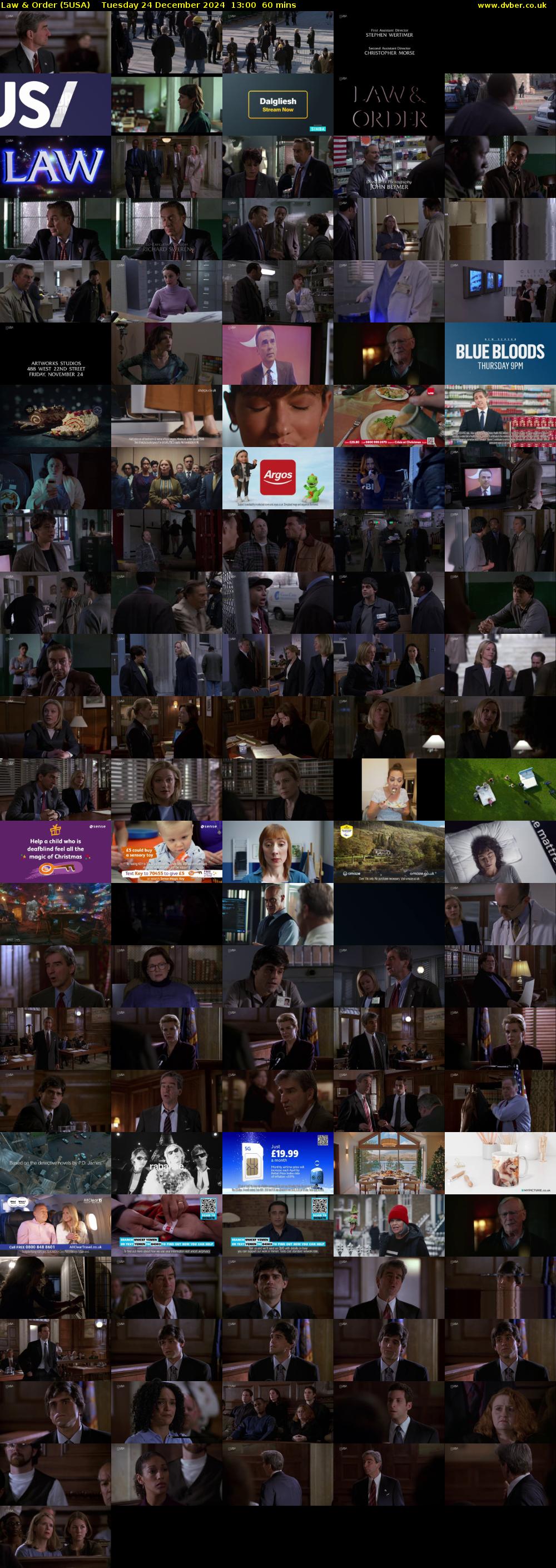 Law & Order (5USA) Tuesday 24 December 2024 13:00 - 14:00