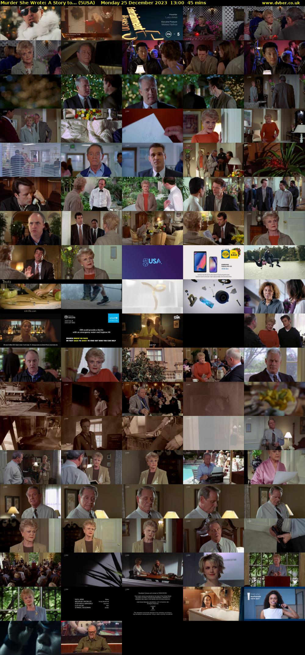 Murder She Wrote: A Story to... (5USA) Monday 25 December 2023 13:00 - 13:45